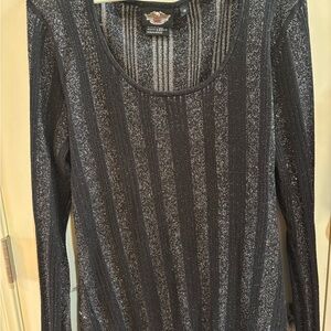 Harley Davidson Sparkling Striped Long Sleeve Top